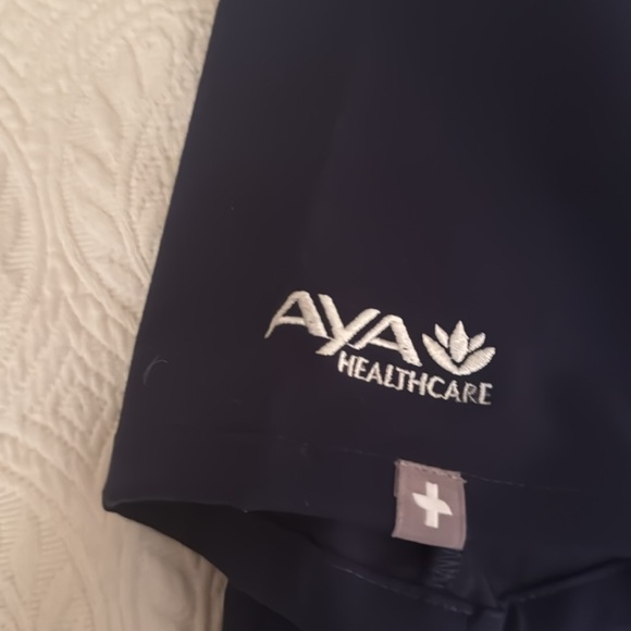 Figs Navy Blue Scrub Top, Small - Picture 4 of 5